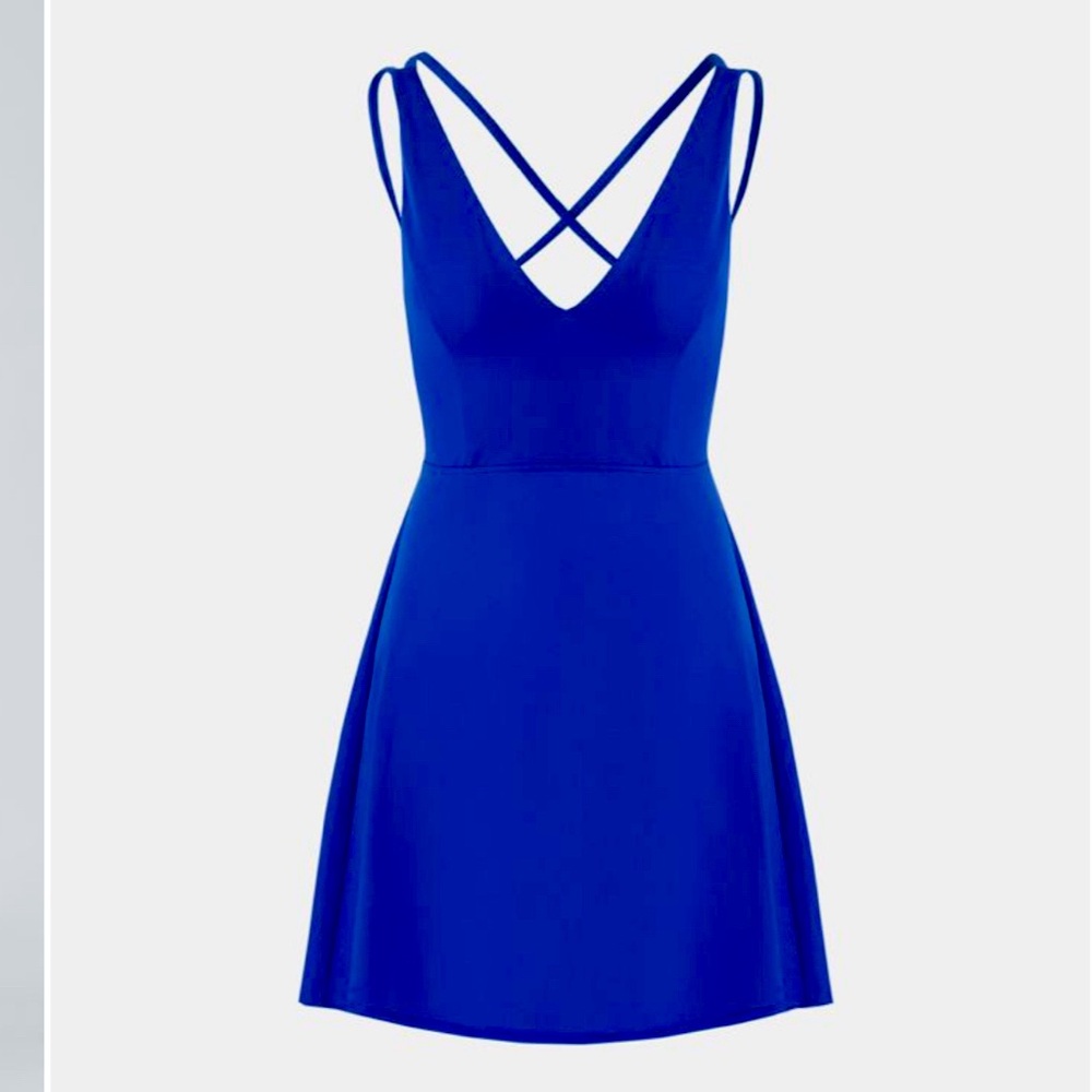 Halara Crisscross Backless Flare Mini Slip Dance Active Dress